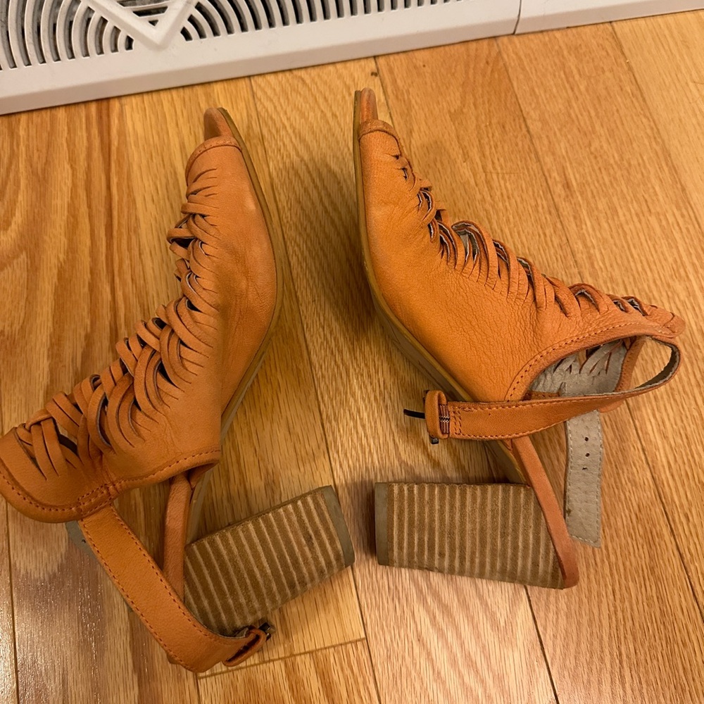 Burnt orange wedge heels size 9.5